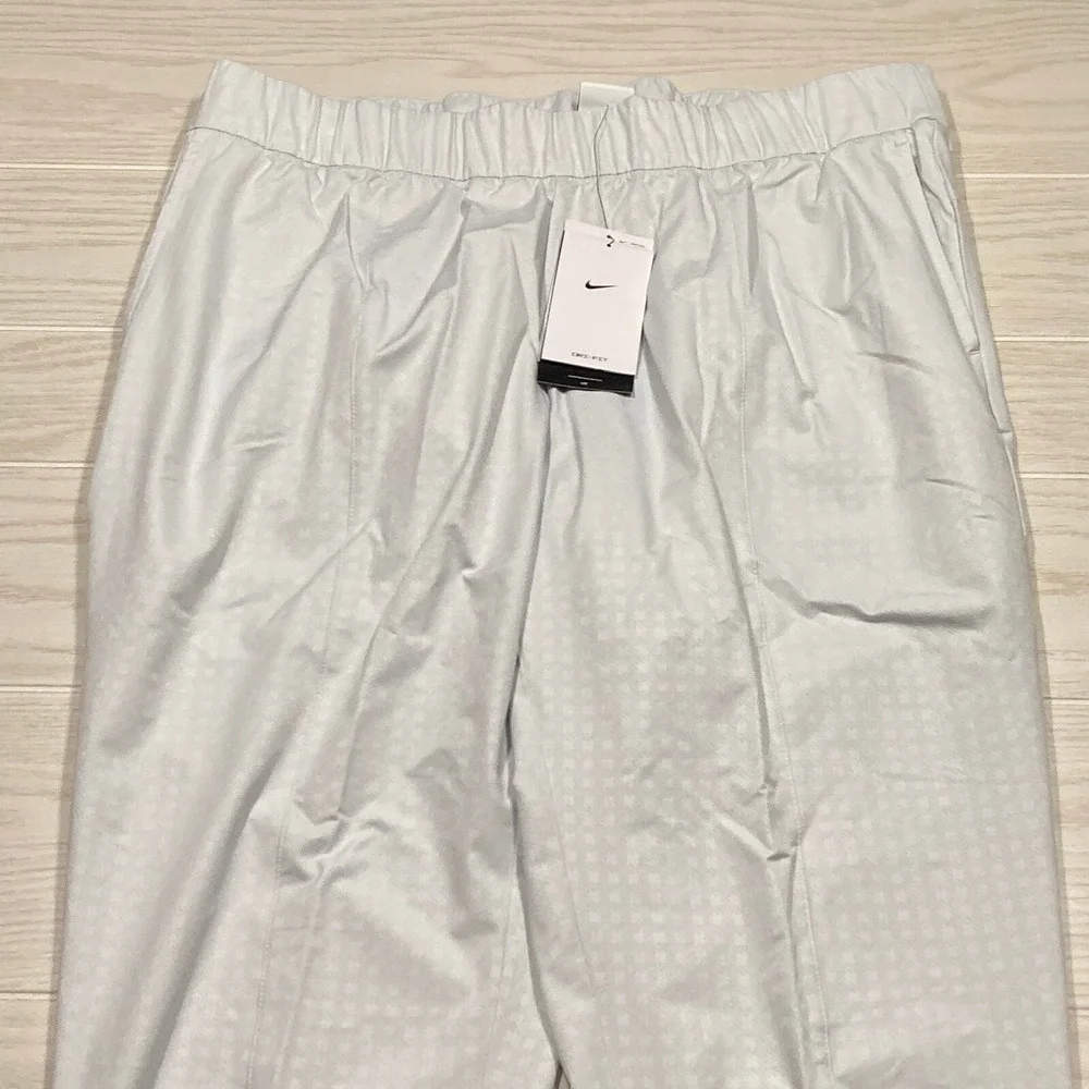 Nike Women's Dri-Fit UV‎ Victory Gingham Golf Joggers Photon Dust Size XL 36x26